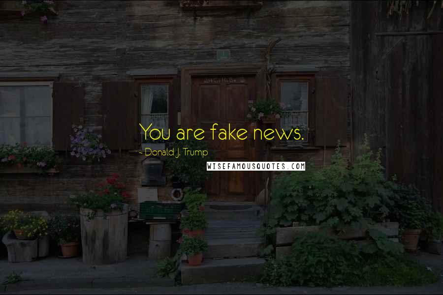 Donald J. Trump Quotes: You are fake news.