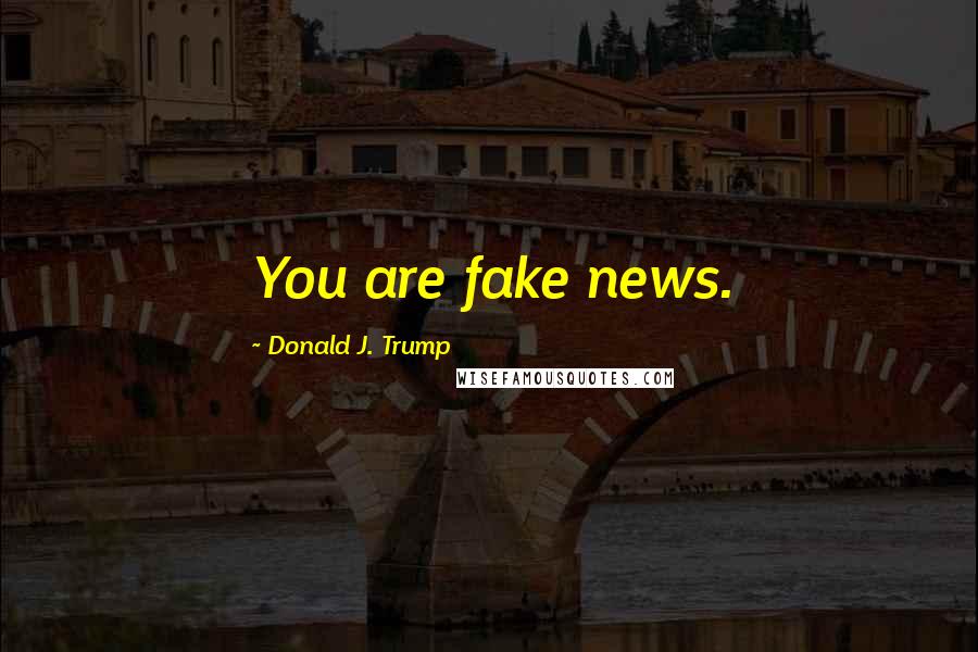 Donald J. Trump Quotes: You are fake news.