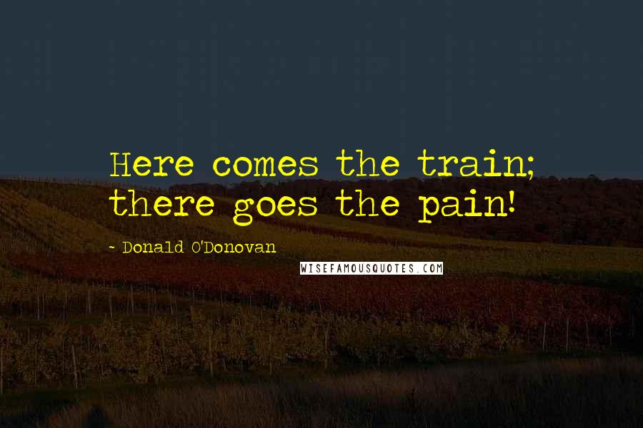 Donald O'Donovan Quotes: Here comes the train; there goes the pain!