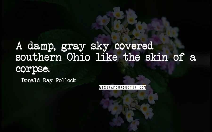 Donald Ray Pollock Quotes: A damp, gray sky covered southern Ohio like the skin of a corpse.