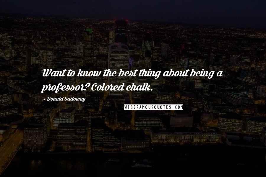 Donald Sadoway Quotes: Want to know the best thing about being a professor? Colored chalk.