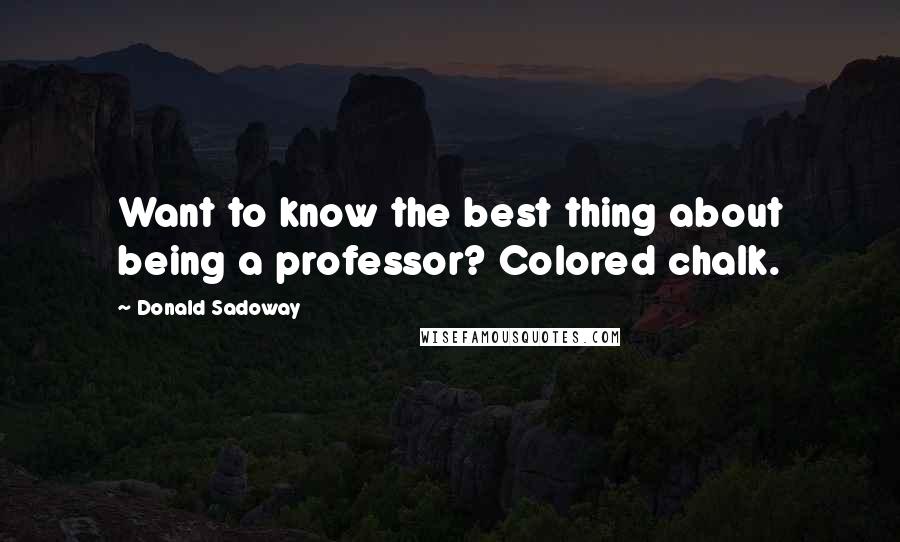 Donald Sadoway Quotes: Want to know the best thing about being a professor? Colored chalk.