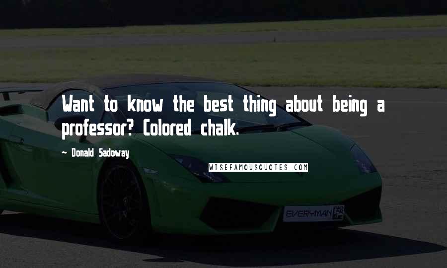 Donald Sadoway Quotes: Want to know the best thing about being a professor? Colored chalk.
