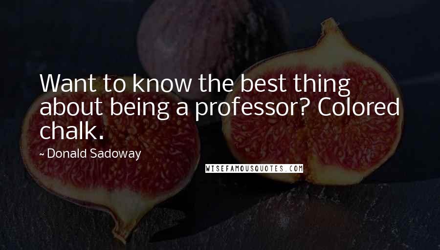 Donald Sadoway Quotes: Want to know the best thing about being a professor? Colored chalk.