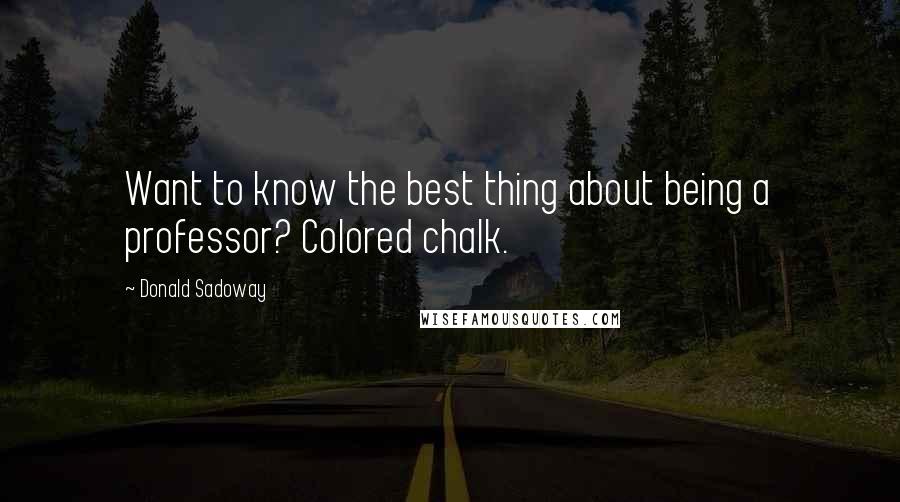 Donald Sadoway Quotes: Want to know the best thing about being a professor? Colored chalk.