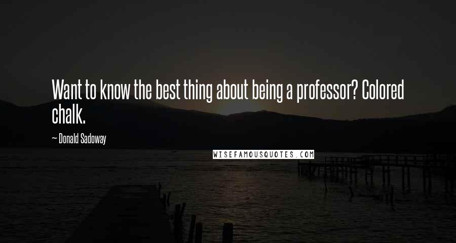 Donald Sadoway Quotes: Want to know the best thing about being a professor? Colored chalk.