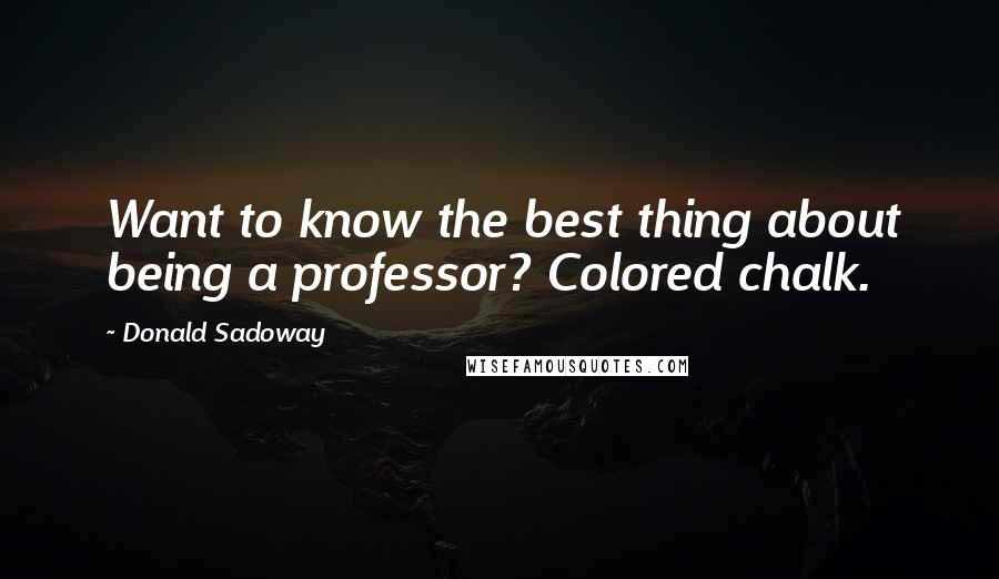 Donald Sadoway Quotes: Want to know the best thing about being a professor? Colored chalk.