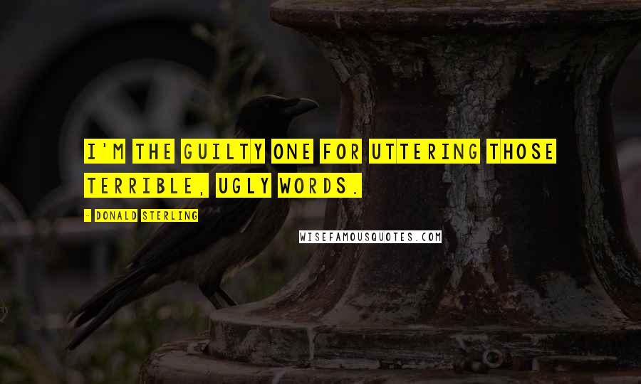 Donald Sterling Quotes: I'm the guilty one for uttering those terrible, ugly words.