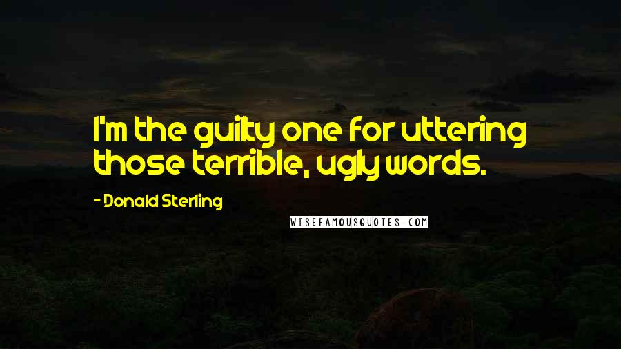 Donald Sterling Quotes: I'm the guilty one for uttering those terrible, ugly words.