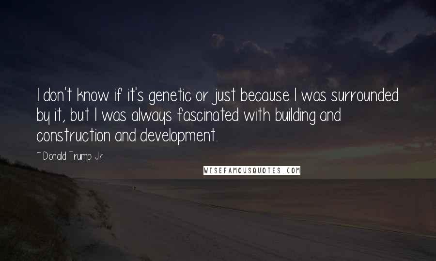 Donald Trump Jr. Quotes: I don't know if it's genetic or just because I was surrounded by it, but I was always fascinated with building and construction and development.