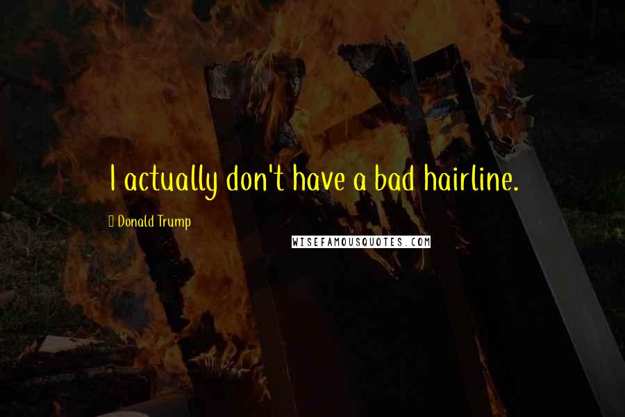 Donald Trump Quotes: I actually don't have a bad hairline.