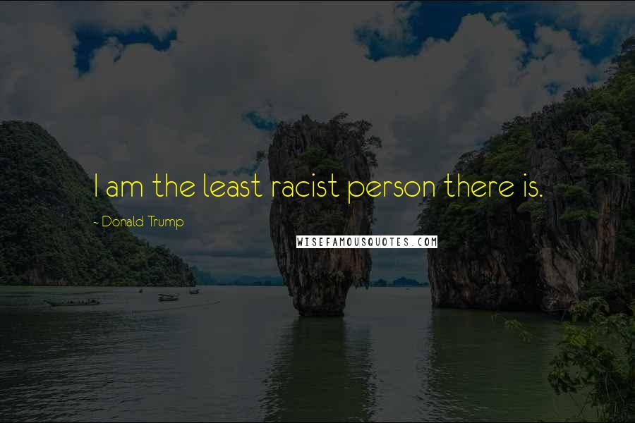 Donald Trump Quotes: I am the least racist person there is.