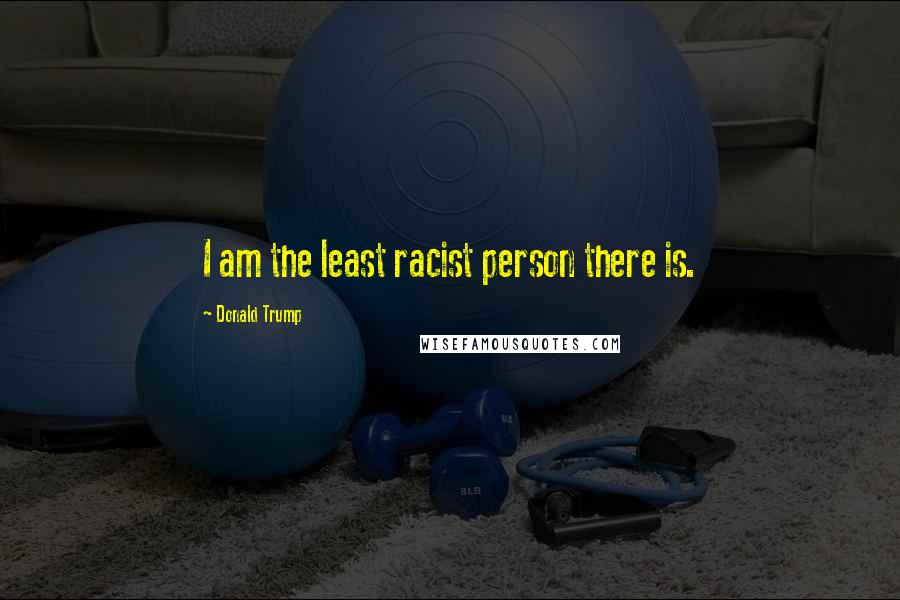 Donald Trump Quotes: I am the least racist person there is.