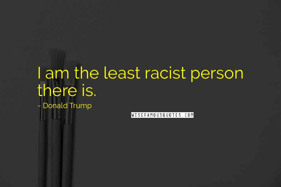 Donald Trump Quotes: I am the least racist person there is.