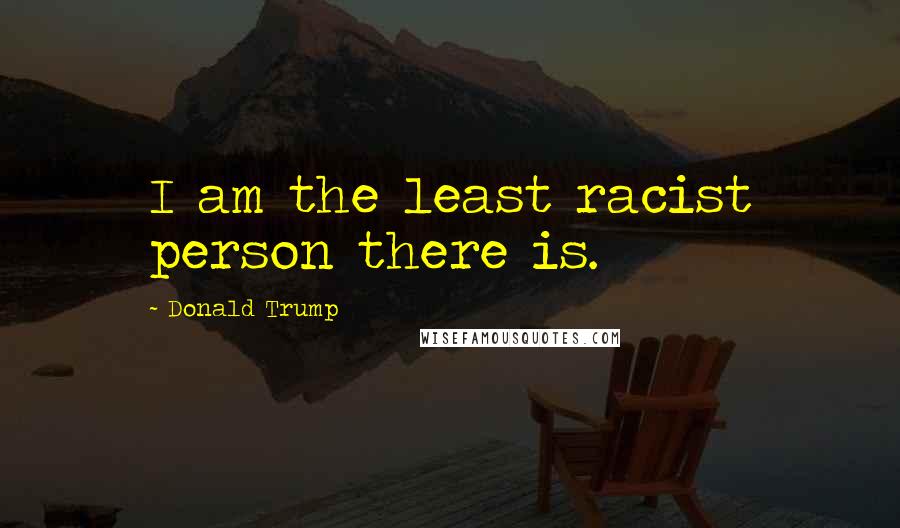 Donald Trump Quotes: I am the least racist person there is.