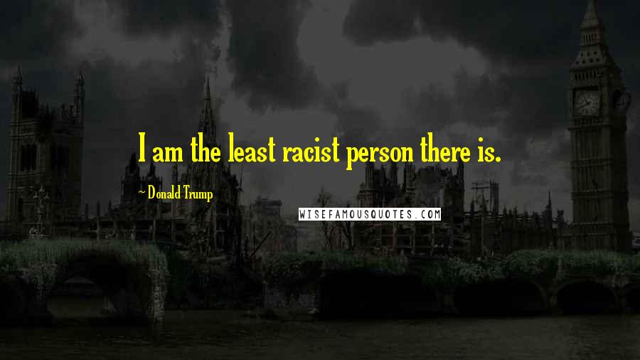 Donald Trump Quotes: I am the least racist person there is.