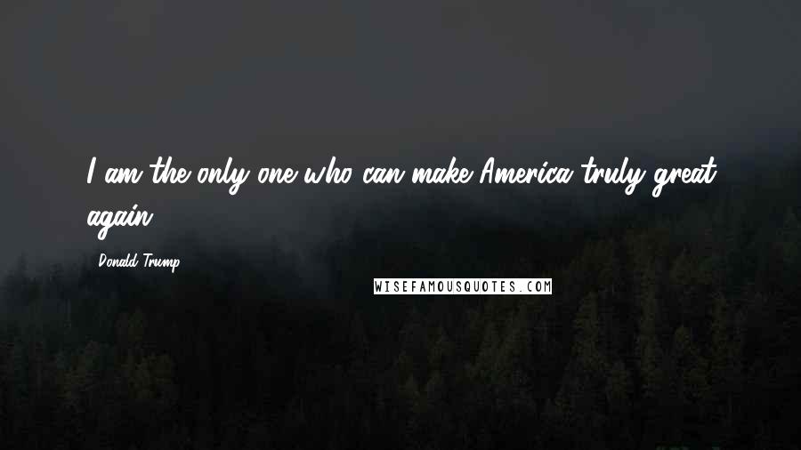 Donald Trump Quotes: I am the only one who can make America truly great again!