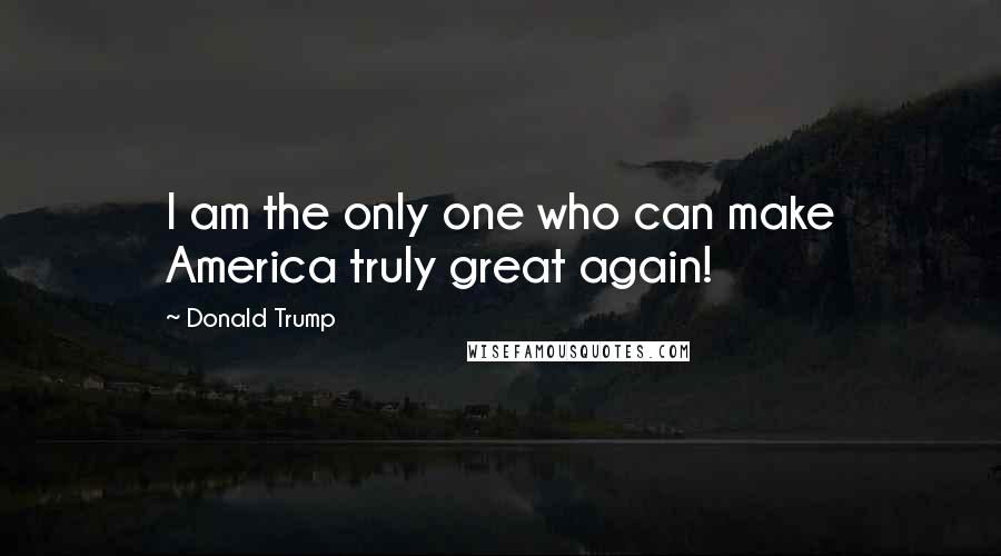 Donald Trump Quotes: I am the only one who can make America truly great again!