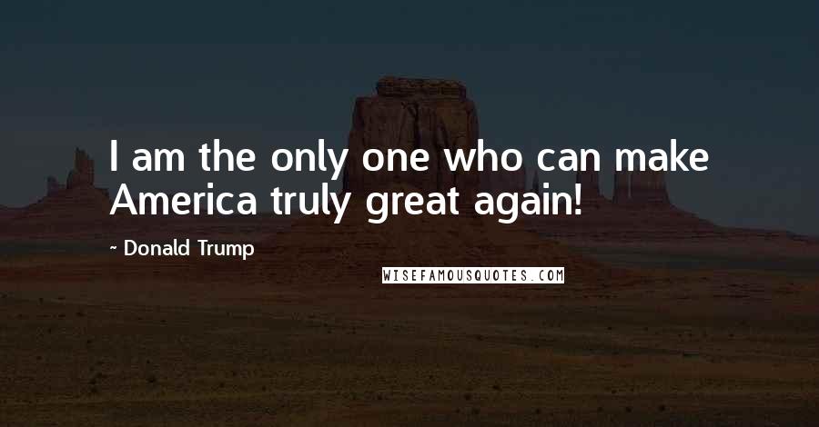 Donald Trump Quotes: I am the only one who can make America truly great again!