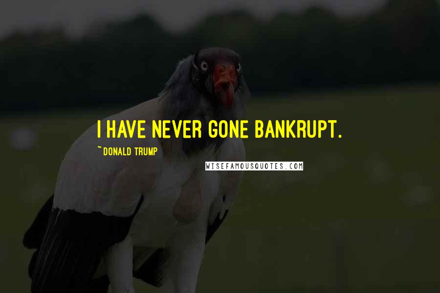 Donald Trump Quotes: I have never gone bankrupt.