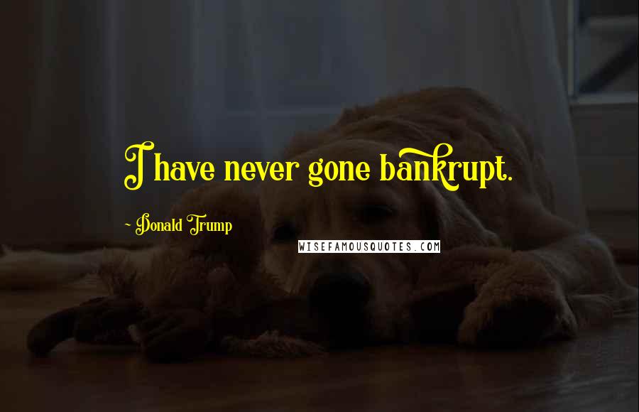 Donald Trump Quotes: I have never gone bankrupt.
