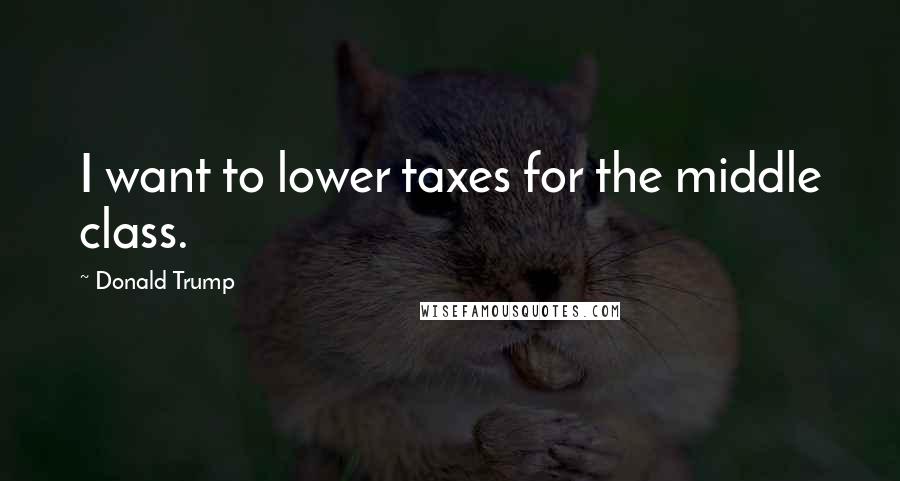 Donald Trump Quotes: I want to lower taxes for the middle class.