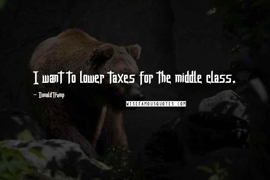 Donald Trump Quotes: I want to lower taxes for the middle class.