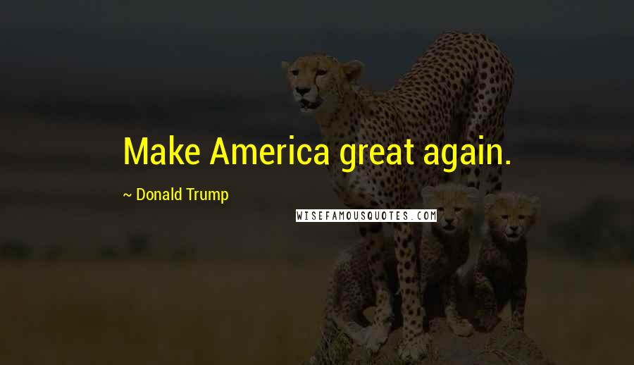 Donald Trump Quotes: Make America great again.