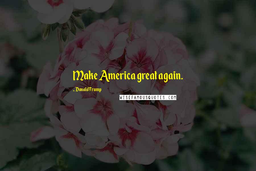 Donald Trump Quotes: Make America great again.