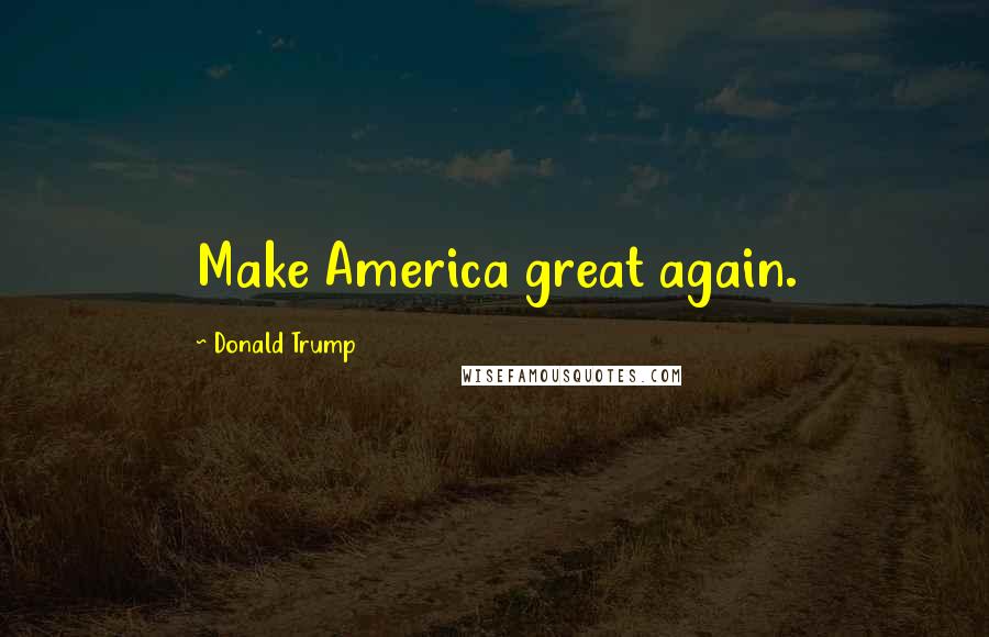 Donald Trump Quotes: Make America great again.