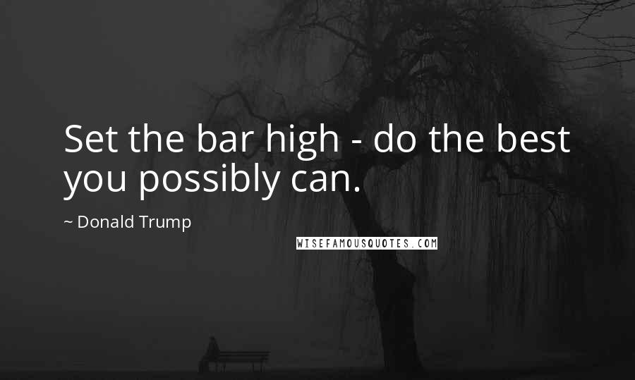 Donald Trump Quotes: Set the bar high - do the best you possibly can.