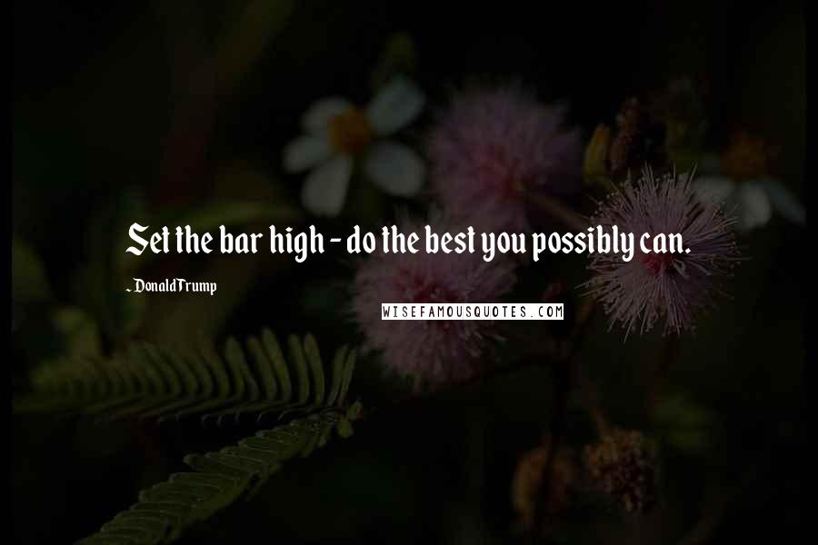 Donald Trump Quotes: Set the bar high - do the best you possibly can.