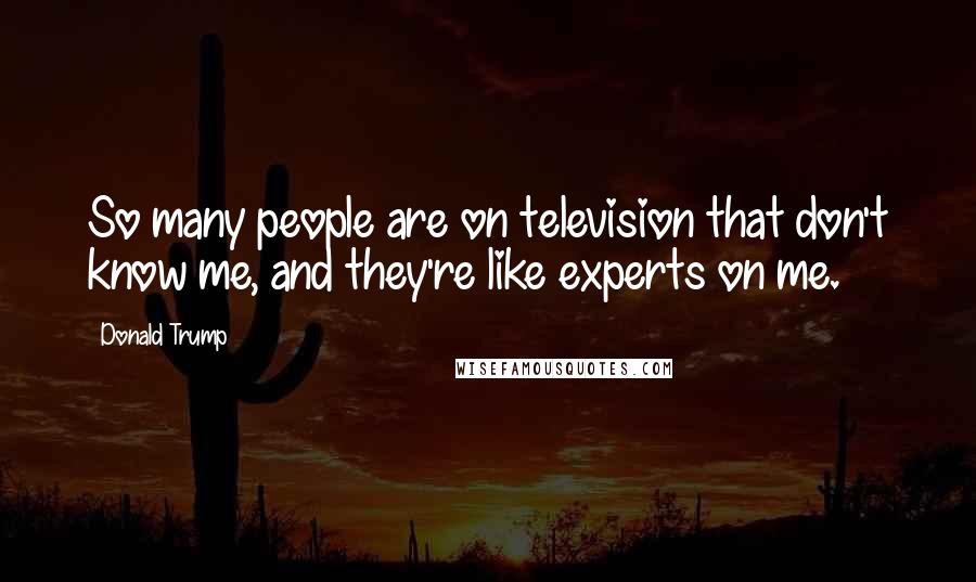 Donald Trump Quotes: So many people are on television that don't know me, and they're like experts on me.