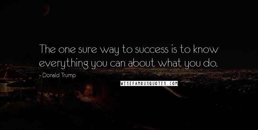 Donald Trump Quotes: The one sure way to success is to know everything you can about what you do.