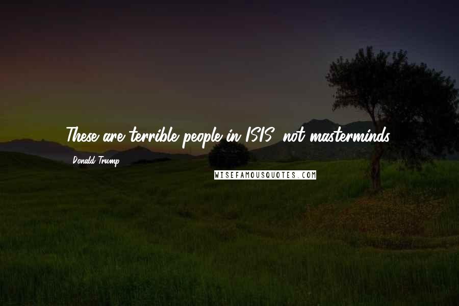 Donald Trump Quotes: These are terrible people in ISIS, not masterminds.