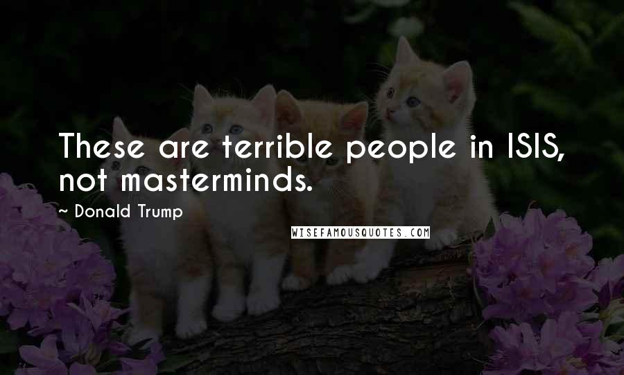 Donald Trump Quotes: These are terrible people in ISIS, not masterminds.
