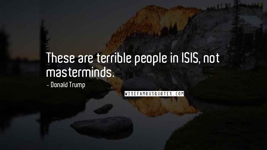 Donald Trump Quotes: These are terrible people in ISIS, not masterminds.