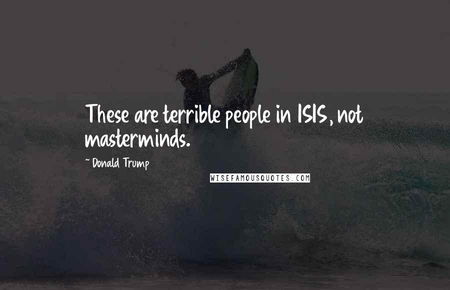 Donald Trump Quotes: These are terrible people in ISIS, not masterminds.