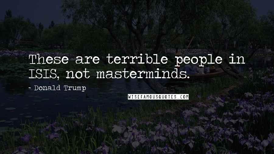 Donald Trump Quotes: These are terrible people in ISIS, not masterminds.