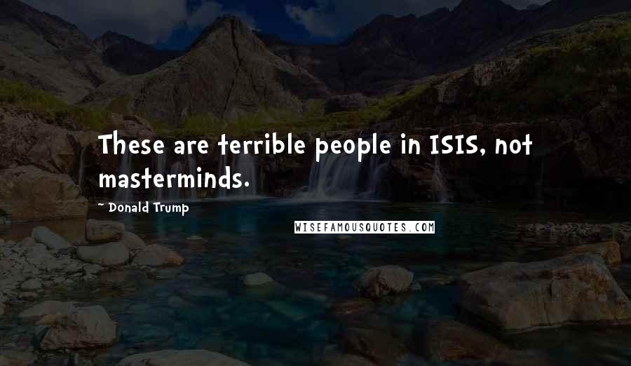 Donald Trump Quotes: These are terrible people in ISIS, not masterminds.