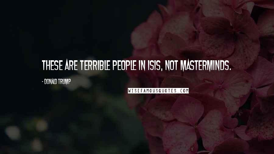 Donald Trump Quotes: These are terrible people in ISIS, not masterminds.