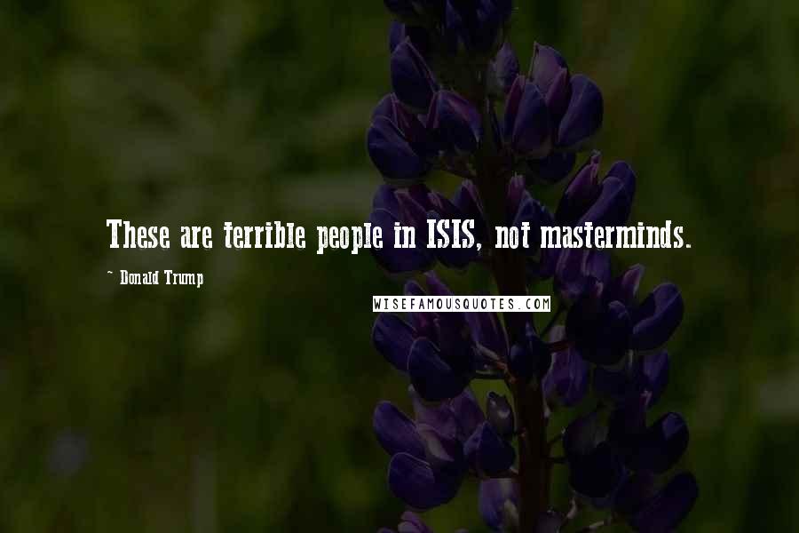 Donald Trump Quotes: These are terrible people in ISIS, not masterminds.