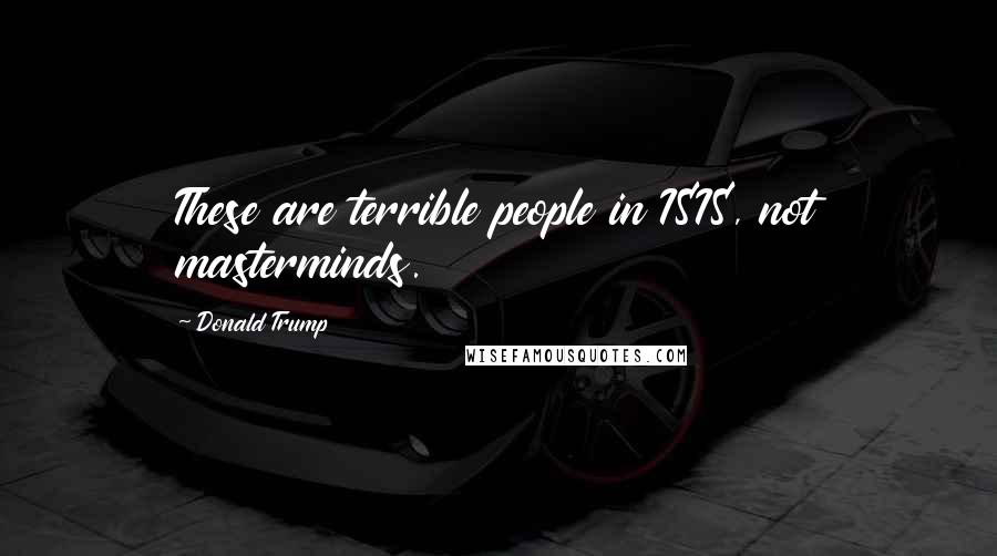 Donald Trump Quotes: These are terrible people in ISIS, not masterminds.