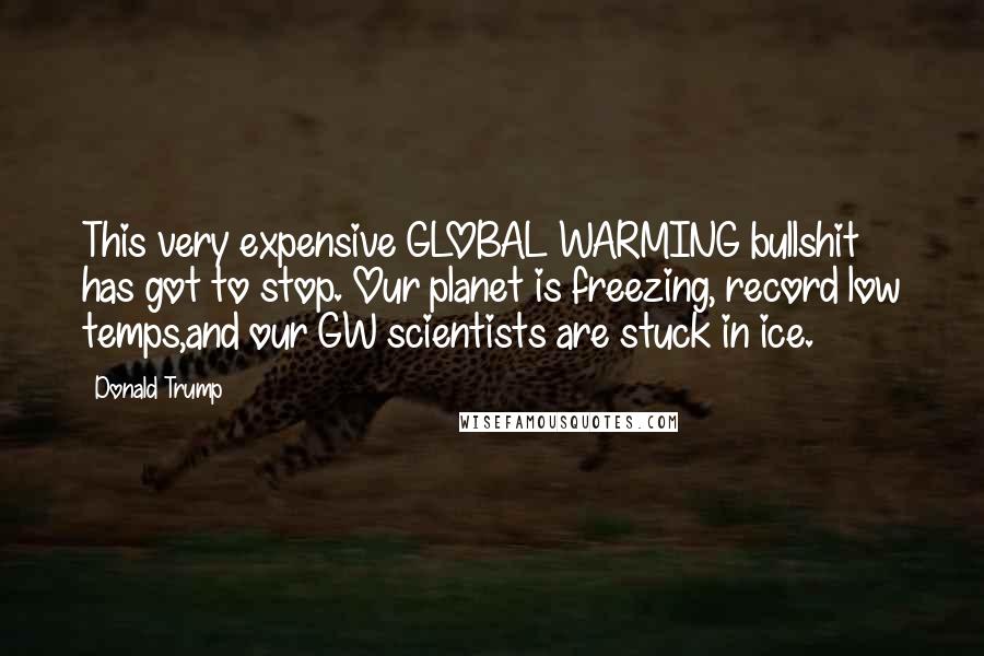 Donald Trump Quotes: This very expensive GLOBAL WARMING bullshit has got to stop. Our planet is freezing, record low temps,and our GW scientists are stuck in ice.