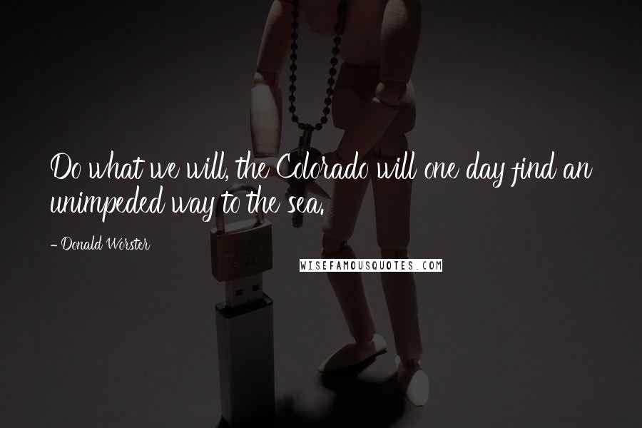 Donald Worster Quotes: Do what we will, the Colorado will one day find an unimpeded way to the sea.