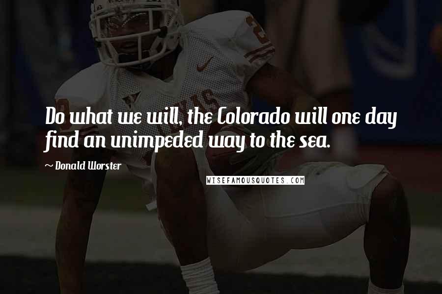 Donald Worster Quotes: Do what we will, the Colorado will one day find an unimpeded way to the sea.