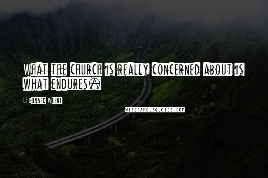 Donald Wuerl Quotes: What the church is really concerned about is what endures.