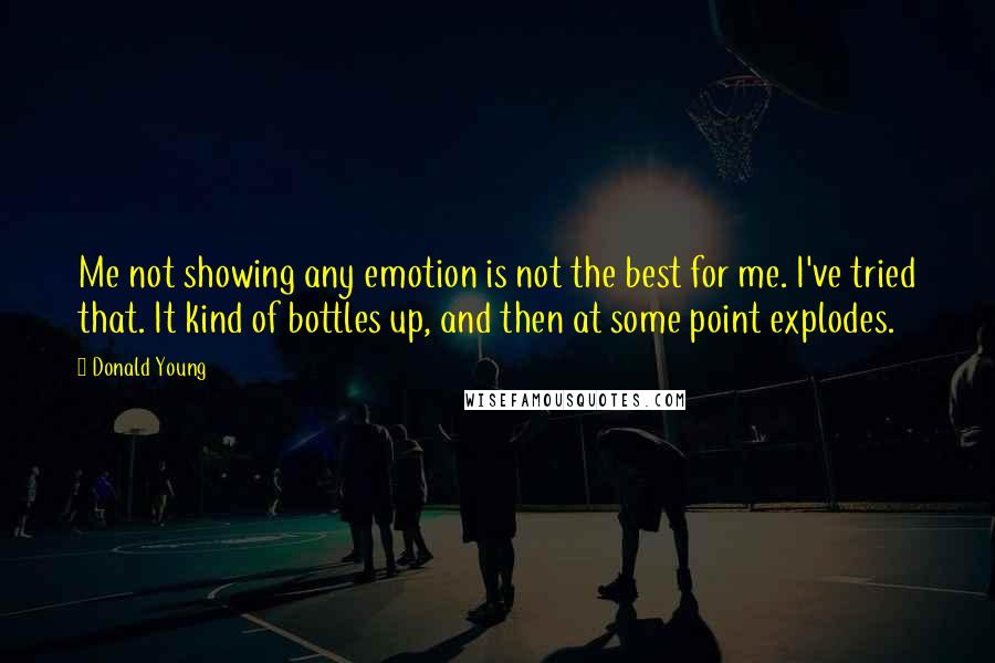 Donald Young Quotes: Me not showing any emotion is not the best for me. I've tried that. It kind of bottles up, and then at some point explodes.