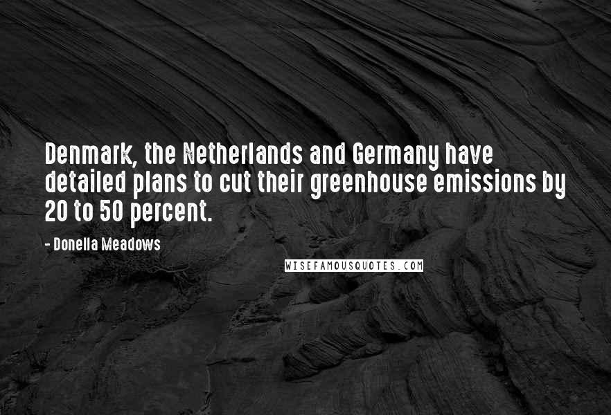 Donella Meadows Quotes: Denmark, the Netherlands and Germany have detailed plans to cut their greenhouse emissions by 20 to 50 percent.