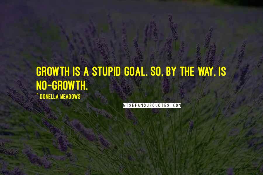 Donella Meadows Quotes: Growth is a stupid goal. So, by the way, is no-growth.